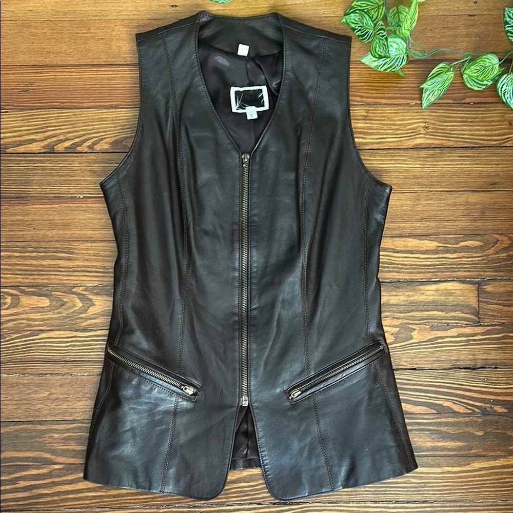 Chic Brown Vintage 90’s Leather Vest
